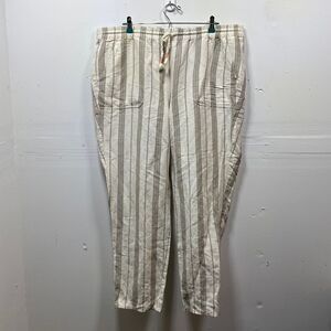 J. Jill Striped Linen Blend Drawstring Pants XL